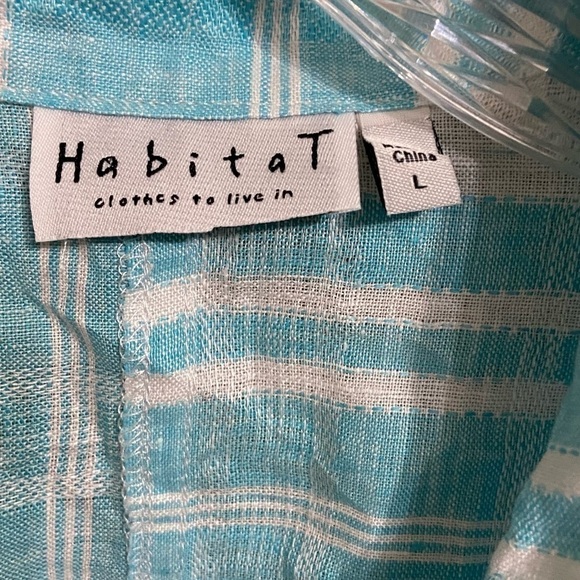 * NEW HABITAT SZ LG ISLAND STRIPE HI LO TUNIC SHIRT | MAUI - Picture 4 of 5